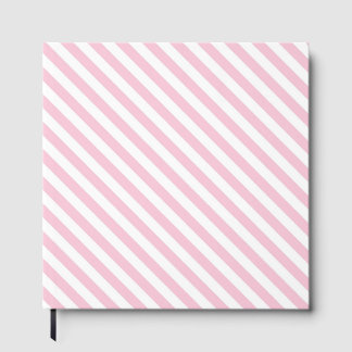 Diagonalt vitt och rosa randmönster gästböcker