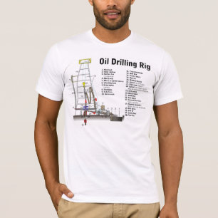 Diagram av ett olje- borranderiggtorn tee shirt