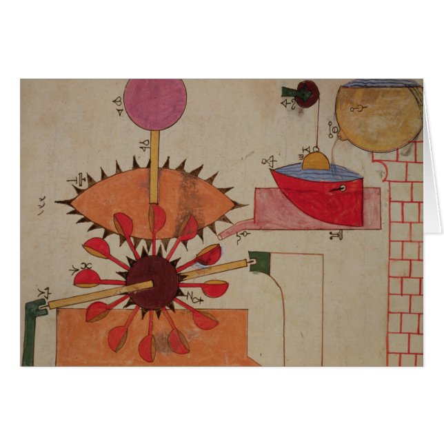 Diagram av ett system för att pumpa vatten in i a hälsningskort (Framsidan Horizontal)