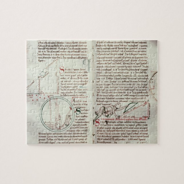 Diagram av mätningar och text (vellängpapper) pussel (Horisontell)