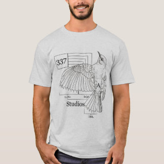 Diagram för 337 fågel t-shirt
