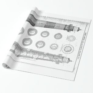 Diagram för fyr för vintageBodie ö Presentpapper