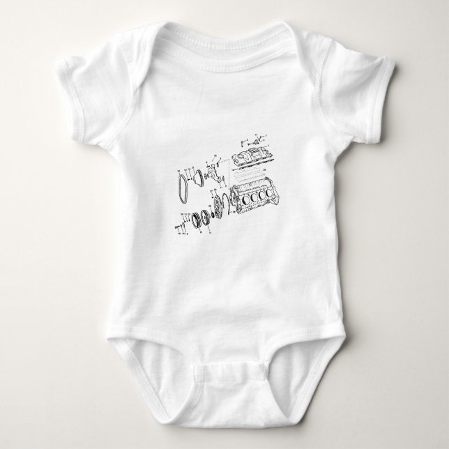 diagram för motor 454ci t shirt (Framsida)