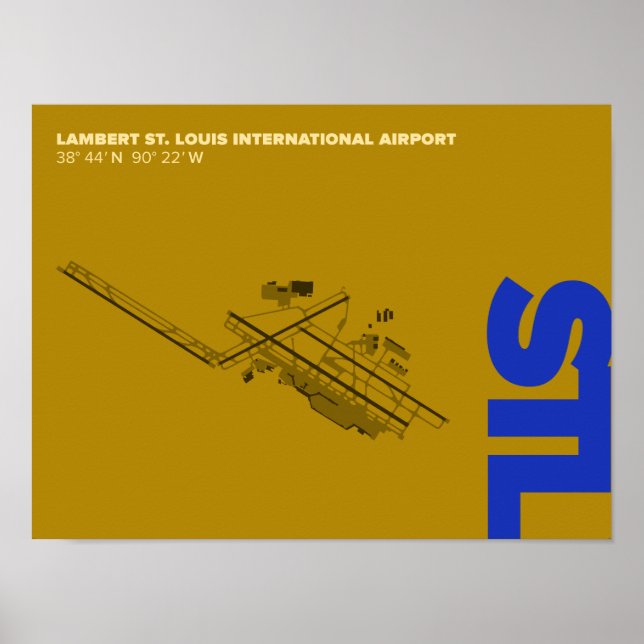 Diagram från St. Louis Airport (STL) Poster (Framsidan)
