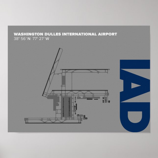 Diagram från Washington Dulles Airport (IAD) Poste Poster (Framsidan)