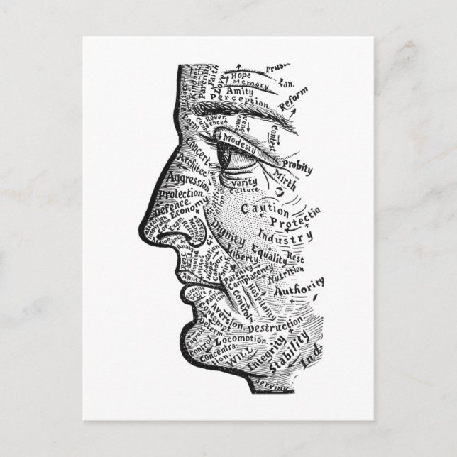 "Diagram över Ansikte" vykort (Framsida)