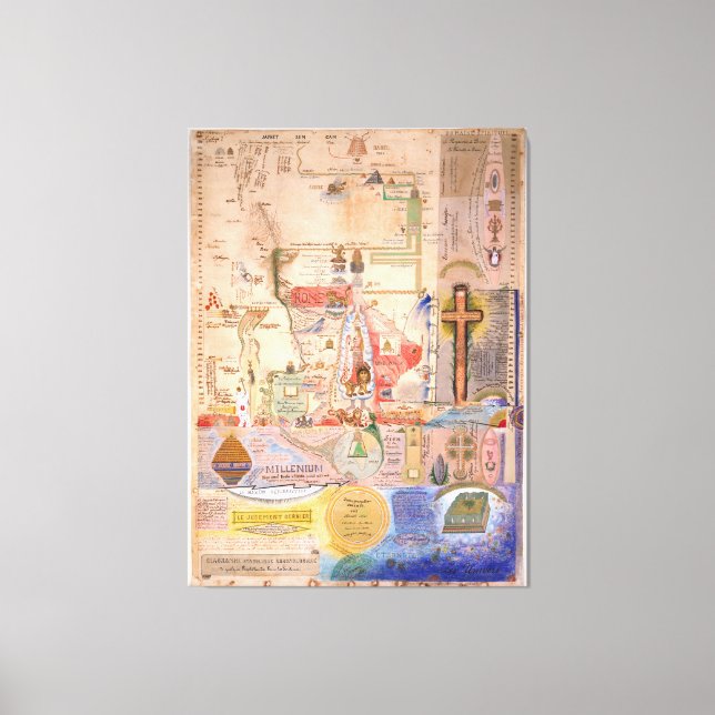 Diagram över Apocalypsen av Henry Dunant Canvastryck (Framsida)