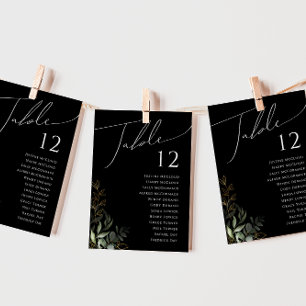 Diagram över Bordsnumret Whimsical Greenery Black 