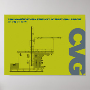 Diagram över Cincinnati/Northern Kentucky Airport Poster