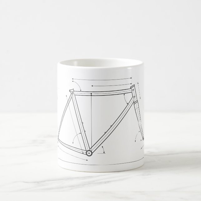 Diagram över cykelramsgeometri  kaffemugg (Center)