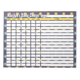 Diagram över dagligt val av personlig Flowers Anteckningsblock