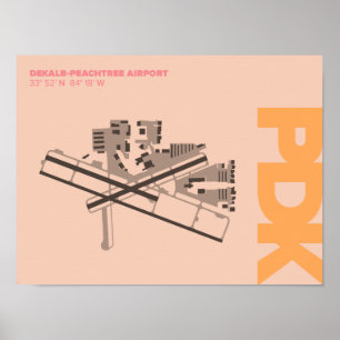 Diagram över deKalb-Peachtree Airport (PDK) Poster