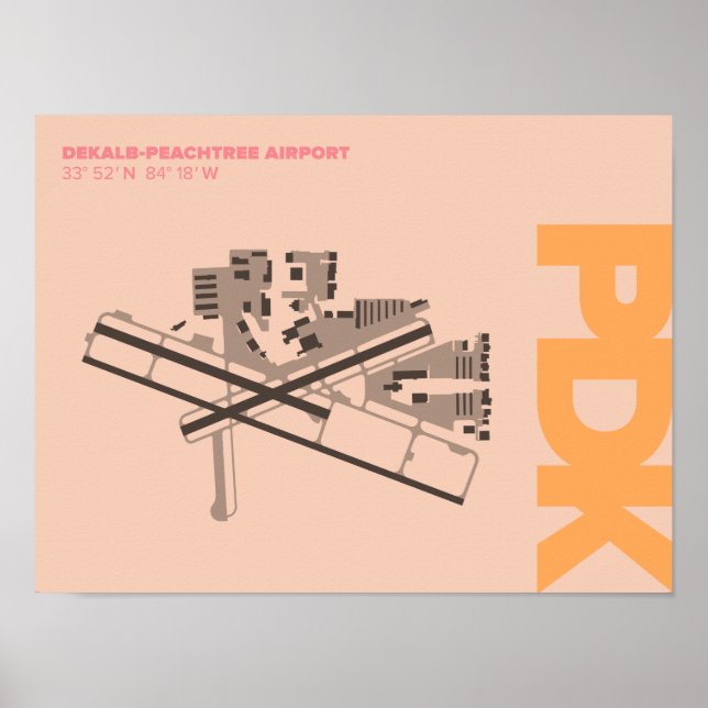 Diagram över deKalb-Peachtree Airport (PDK) Poster (Framsidan)