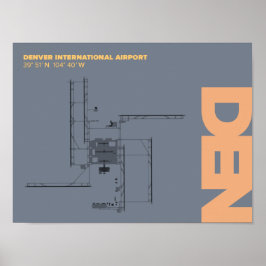 Diagram över Denver Airport (DEN) Poster