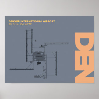 Diagram över Denver Airport (DEN) Poster