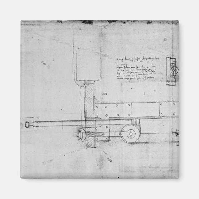 Diagram över en mekanisk bult magnet (Framsidan)
