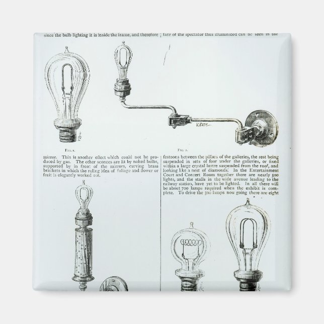 Diagram över glödlampor och deras fästen magnet (Framsidan)