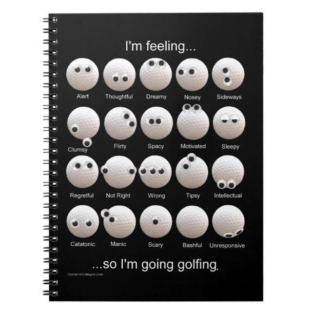 Diagram över Golf Boll Känslor Anteckningsbok Med Spiral (Framsidan)
