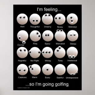 Diagram över Golf Bollar Känslor Poster