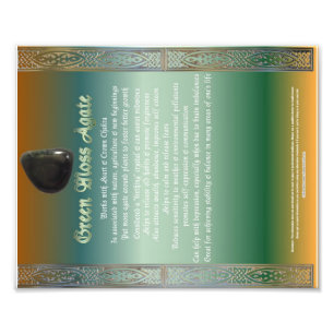 Diagram över grönt Moss Agate Egendom Fototryck