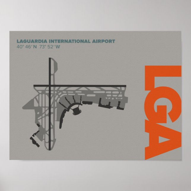 Diagram över LaGuardia Airport (LGA) Poster (Framsidan)