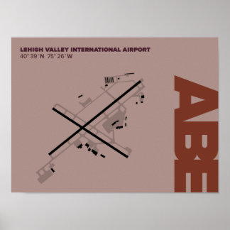 Diagram över Lehigh Valley Airport (ABE) Poster