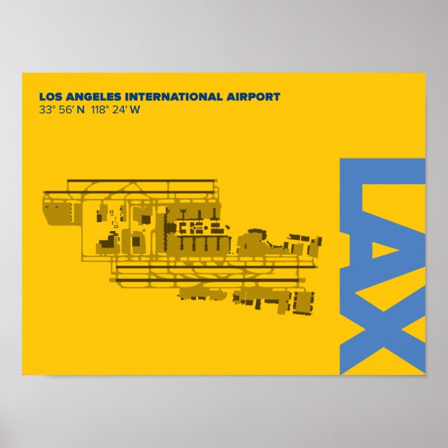 Diagram över Los Angeles Airport (LAX) Poster (Framsidan)