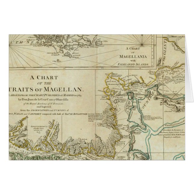 Diagram över magellanska sund hälsningskort (Framsidan Horizontal)
