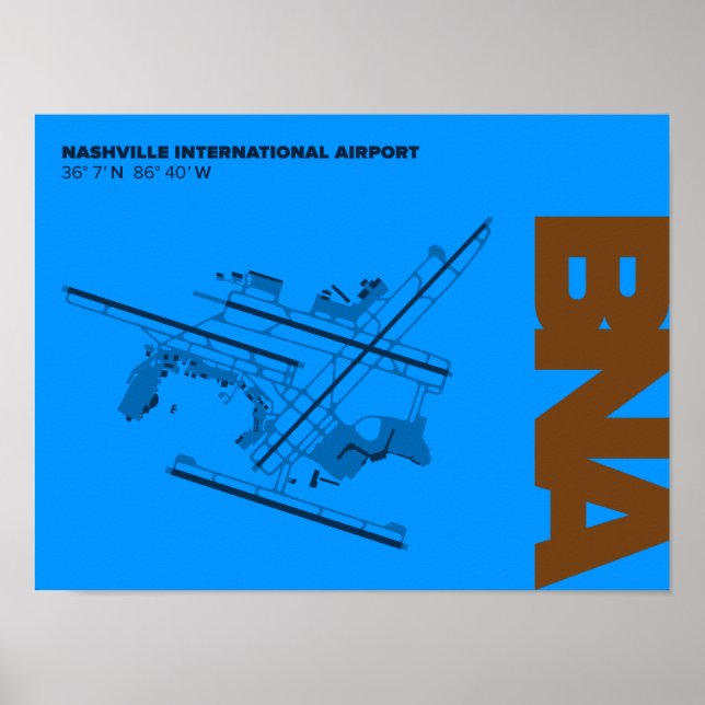 Diagram över Nashville Airport (BNA) Poster (Framsidan)