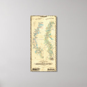 Diagram över nedre Mississippifloden Canvastryck