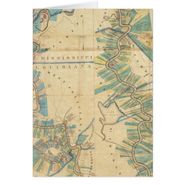Diagram över nedre Mississippifloden Hälsningskort (Framsidan)