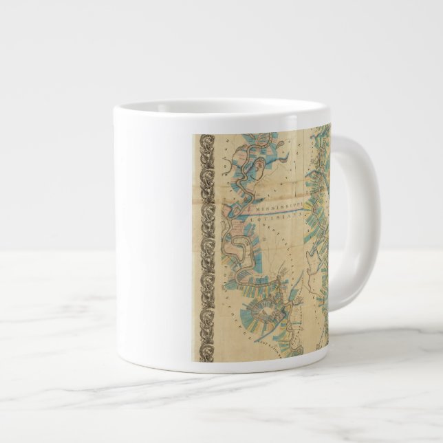 Diagram över nedre Mississippifloden Jumbo Mugg (Framsida höger)