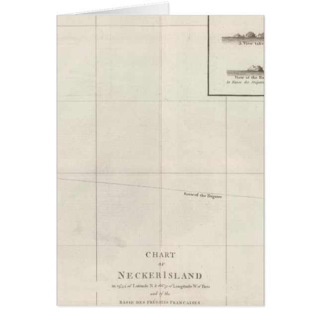 Diagram över ön Necker Hälsningskort (Framsidan)