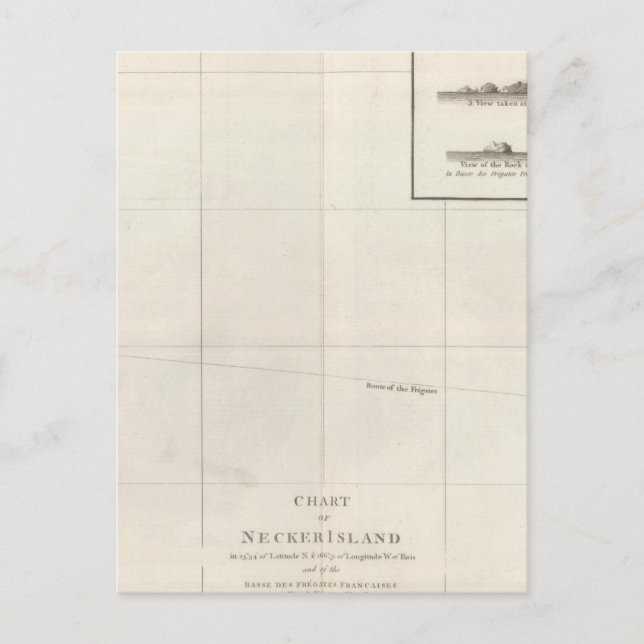 Diagram över ön Necker Vykort (Framsida)