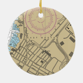 Diagram över öster Boston MORSA Julgransprydnad Keramik
