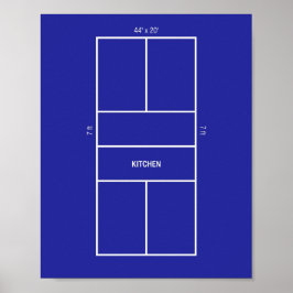 Diagram över pickleballplan för köket poster