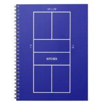 Diagram över pickleballplan med kök