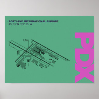 Diagram över Portland Airport (PDX) Poster