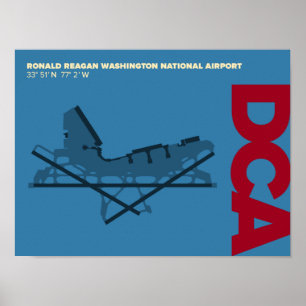 Diagram över Reagan National Airport (DCA) Poster