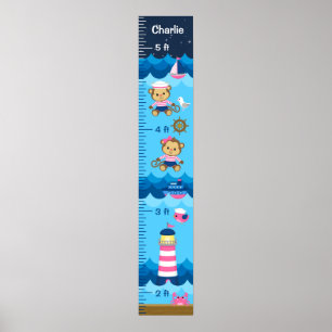 Diagram över Rosa och tillväxt i Nautical Girl Mon Poster