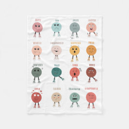 Diagram över rutor färgämnen Känslor Ansikte Fleecefilt