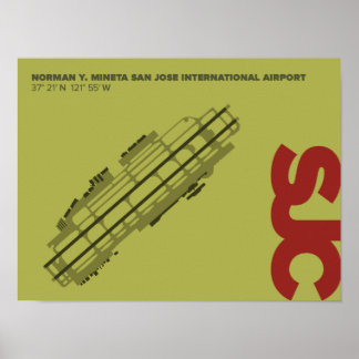 Diagram över San Jose Airport (SJC) Poster