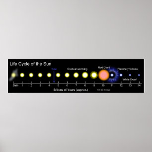 Diagram över Solars livscykel i Sol bild Poster