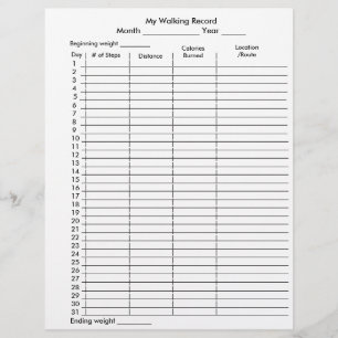 Diagram över steg-steg för min Walking Record Reklamblad