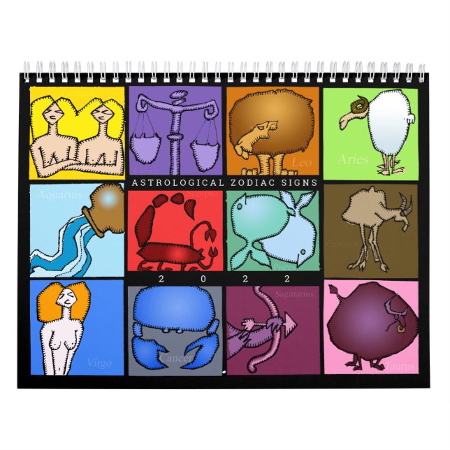 Diagram över ursprungliga Astrologiska tecken i te Kalender (Omslag)