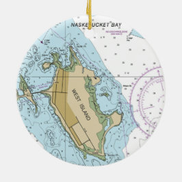 Diagram över väster Island Fairhaven MORSA Julgransprydnad Keramik
