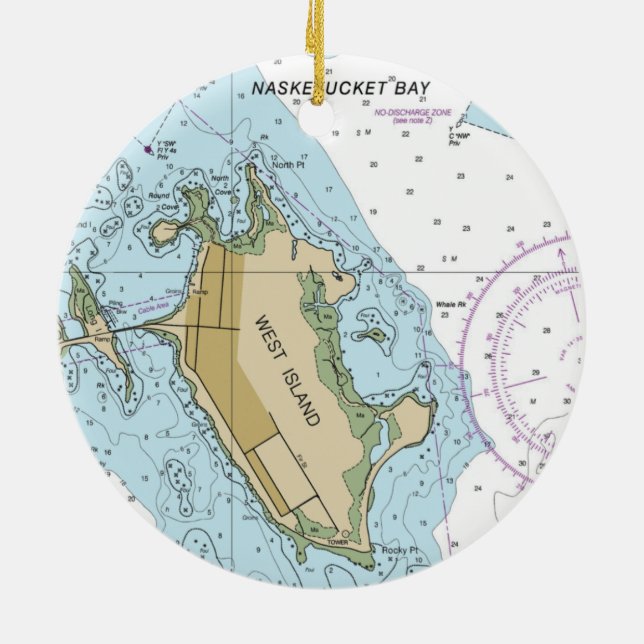 Diagram över väster Island Fairhaven MORSA Julgransprydnad Keramik (Baksidan)