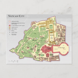 Diagram över Vatikanens stadslayout Karta Vykort