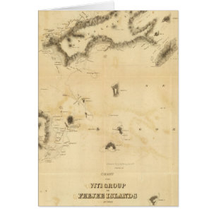 Diagram över Viti-gruppen eller Fiji-öarna Hälsningskort