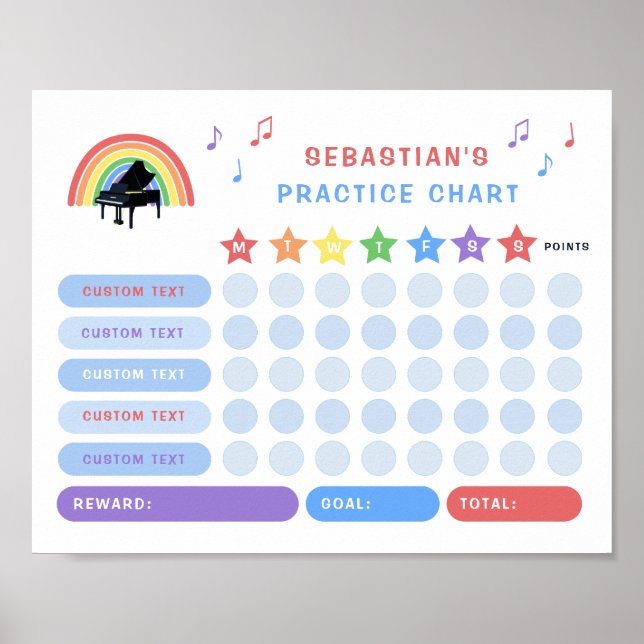 Diagram Piano för Regnbågmusik Poster (Framsidan)